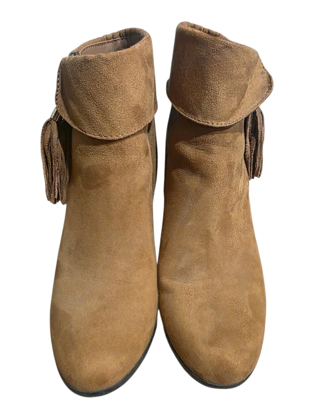 Lauren Conrad Women's Tassel Suede Ankle Boot - Brown - SIZE 8